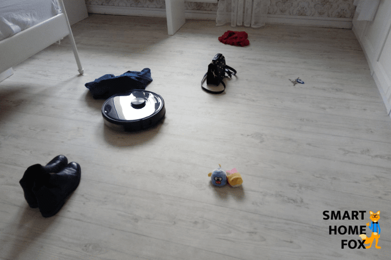 Roborock S6 MaxV beim Hinderniserkennung Test.